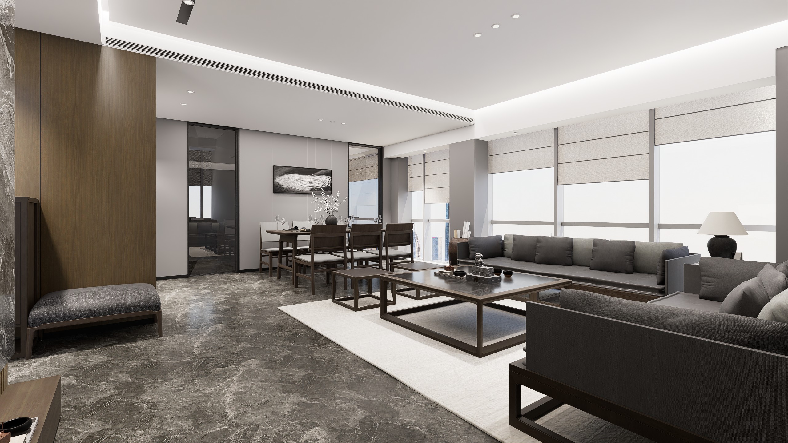 王先生公寓-现代中式风格